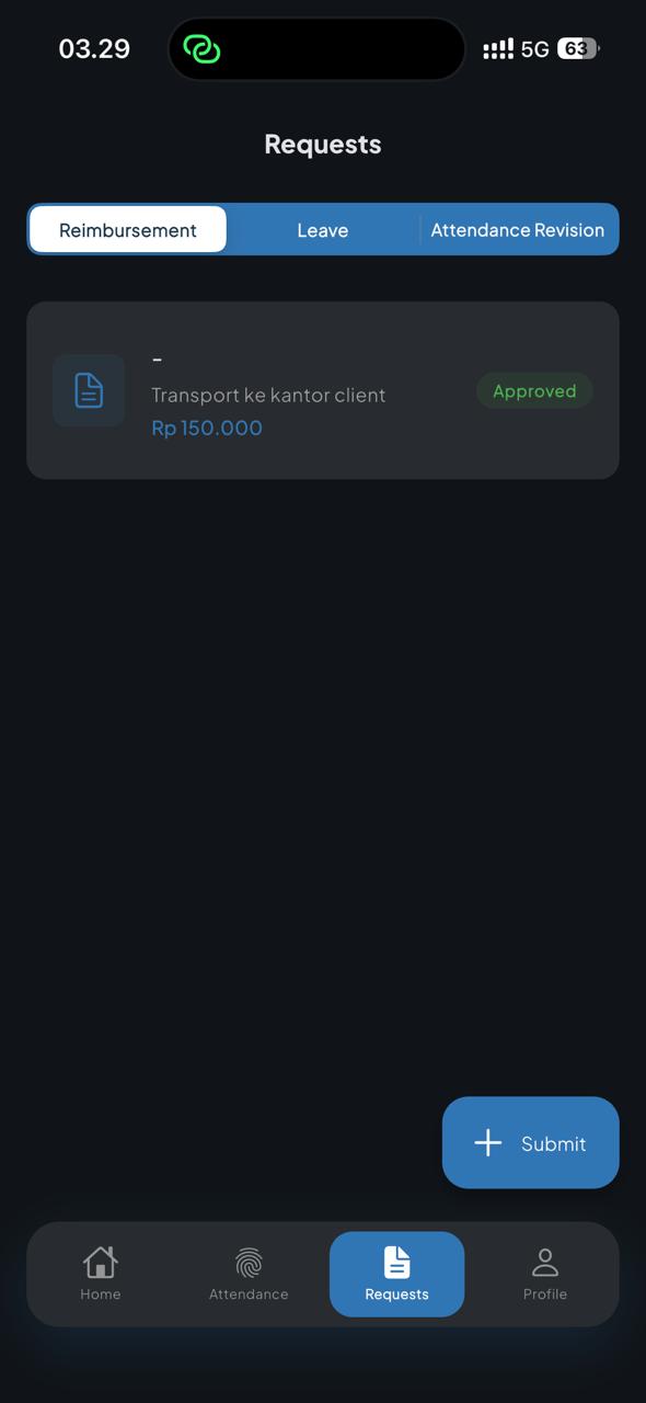 Karyawan — daftar & pengajuan reimbursement