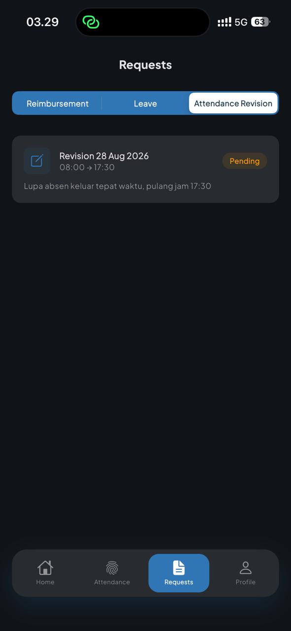 Karyawan — pengajuan revisi absen
